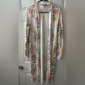 Boohoo Floral Longline Duster Cardigan | Lightweight | Size M/L